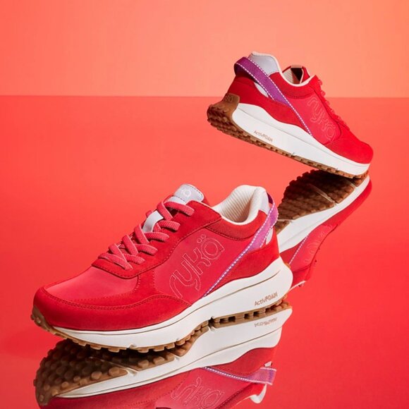 NEW ryka Jog On Sneakers -  Wide Width  Salsa Red For Women 252 - Picture 1 of 15